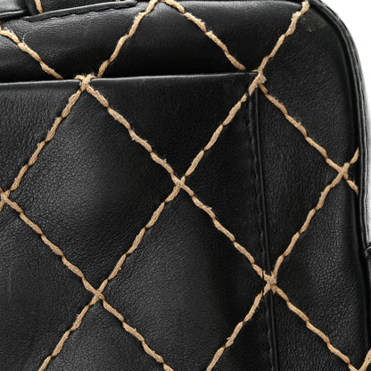 Chanel Calfskin Contrast Stitch Surpique Bowler Black 12 of 15