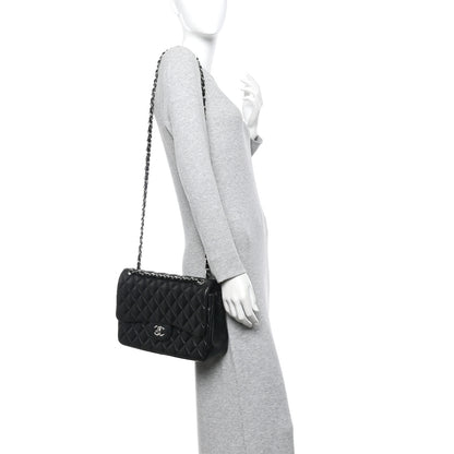 Chanel Lambskin Quilted Jumbo Double Flap Black 2 of 14