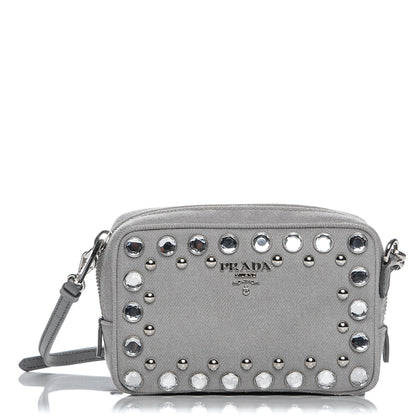 Prada Denim Studded Embellished Mini Camera Crossbody Nube 1 of 7