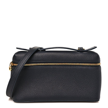 Loro Piana Grained Calfskin L19 Extra Pocket Pouch Navy Blue 1 of 9