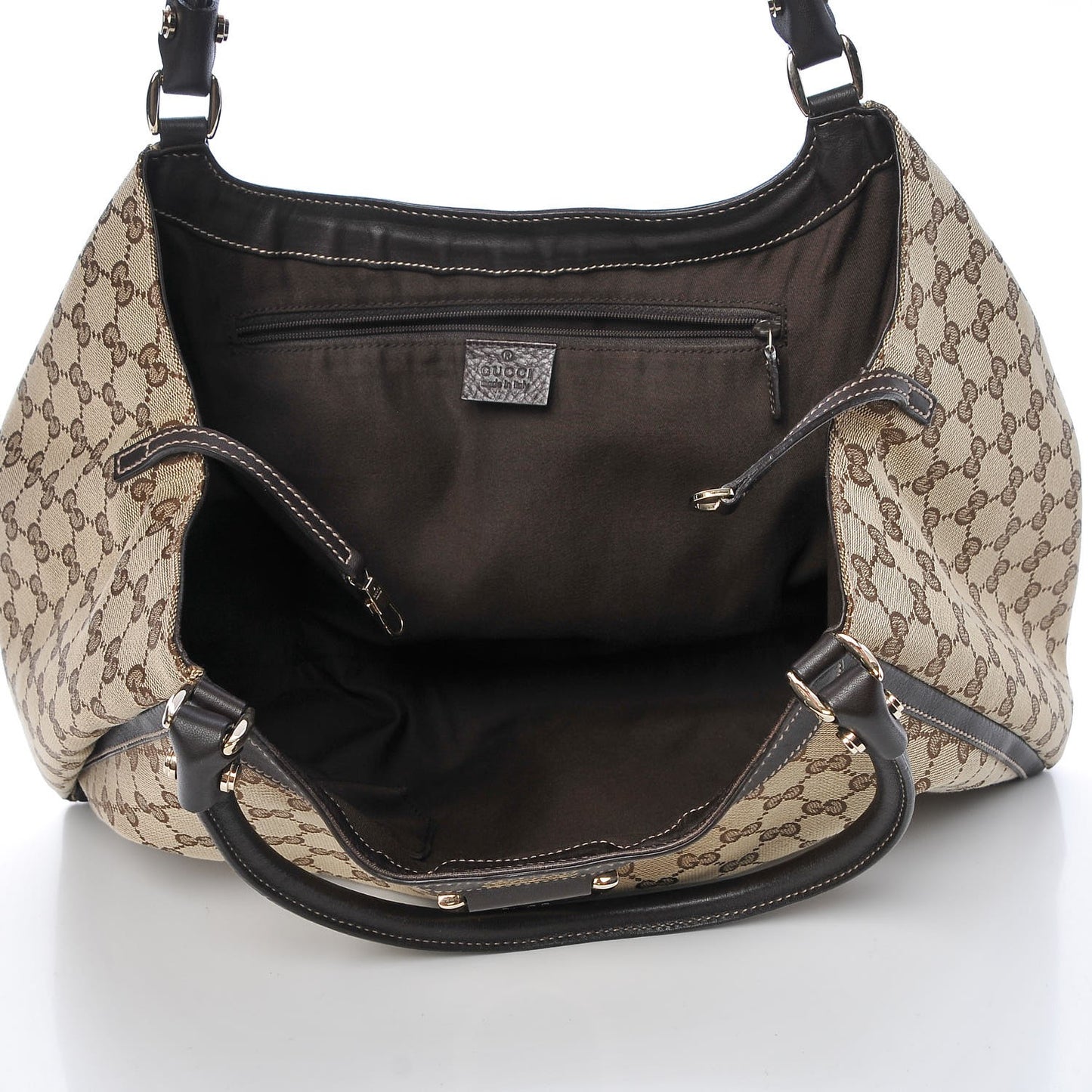 Monogram Large D Gold Hobo Dark Brown