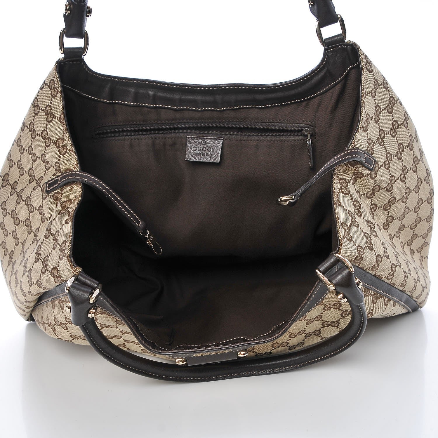 Gucci Monogram Large D Gold Hobo Dark Brown 5 of 11