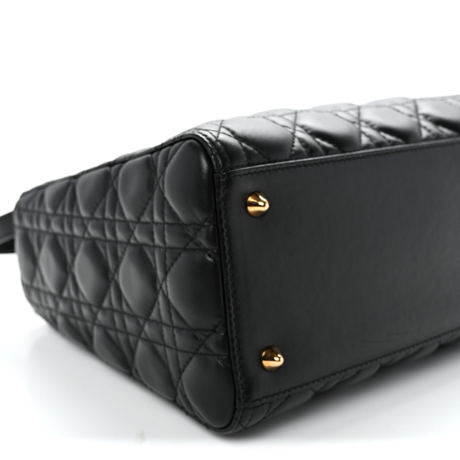 Christian Dior Lambskin Cannage Medium Lady Dior Black 9 of 10