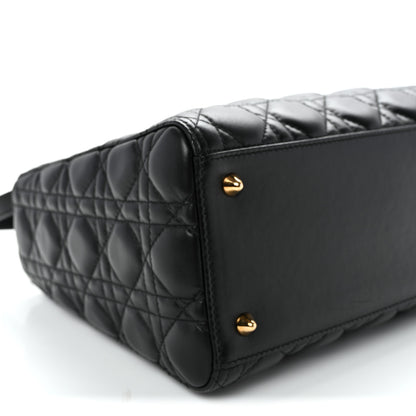 Christian Dior Lambskin Cannage Medium Lady Dior Black 9 of 10