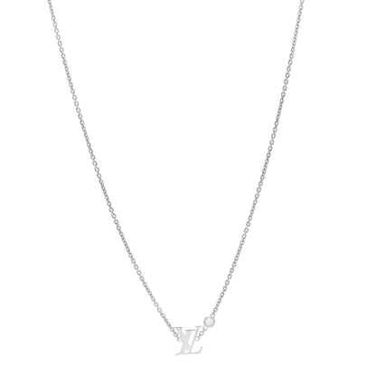 Louis Vuitton 18K White Gold Diamond Idylle Blossom LV Pendant Necklace 1 of 4