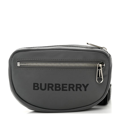 Burberry Econyl Logo Print Small Cannon Bum Bag Charcoal Grey 1 of 9