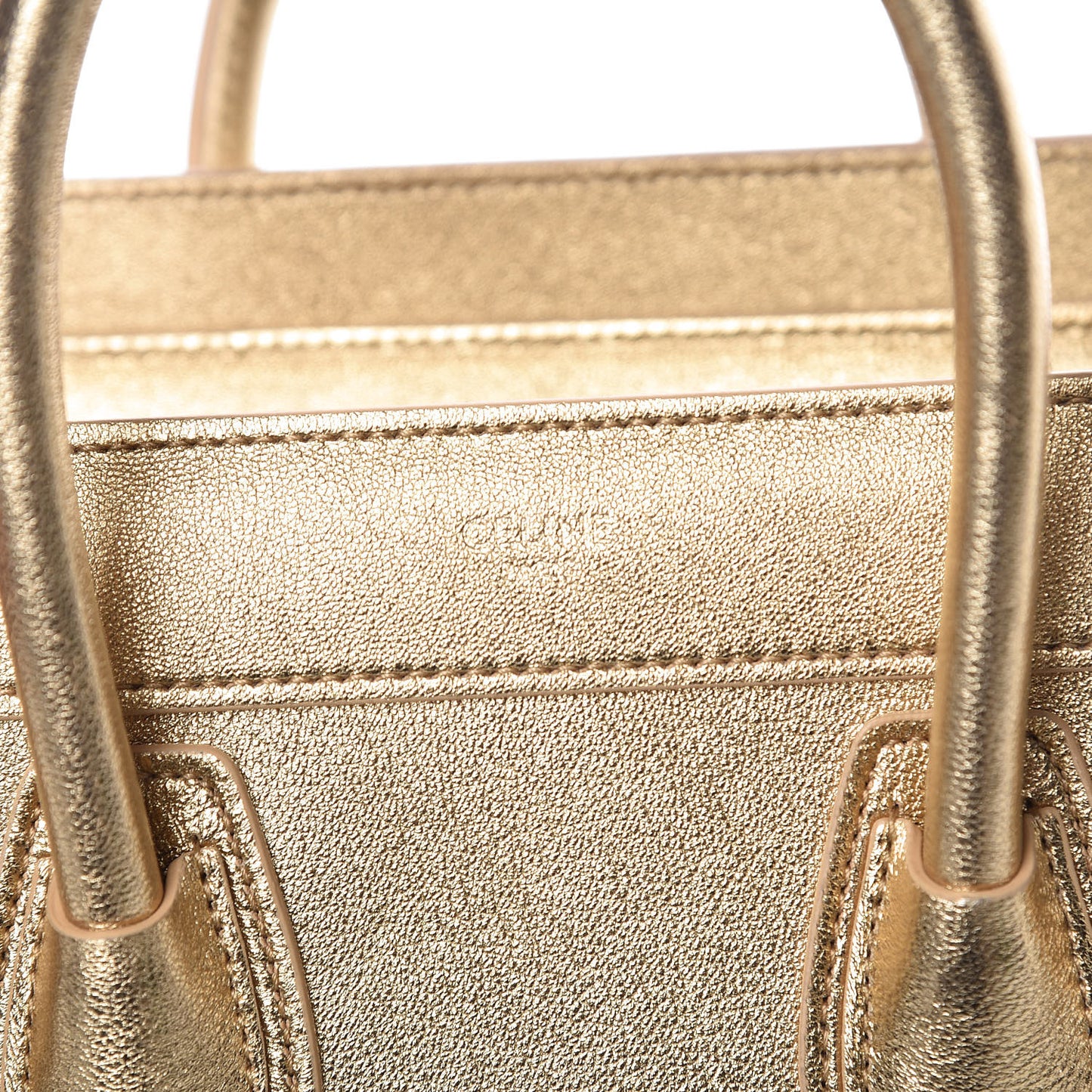 Laminated Lambskin Nano Luggage Gold