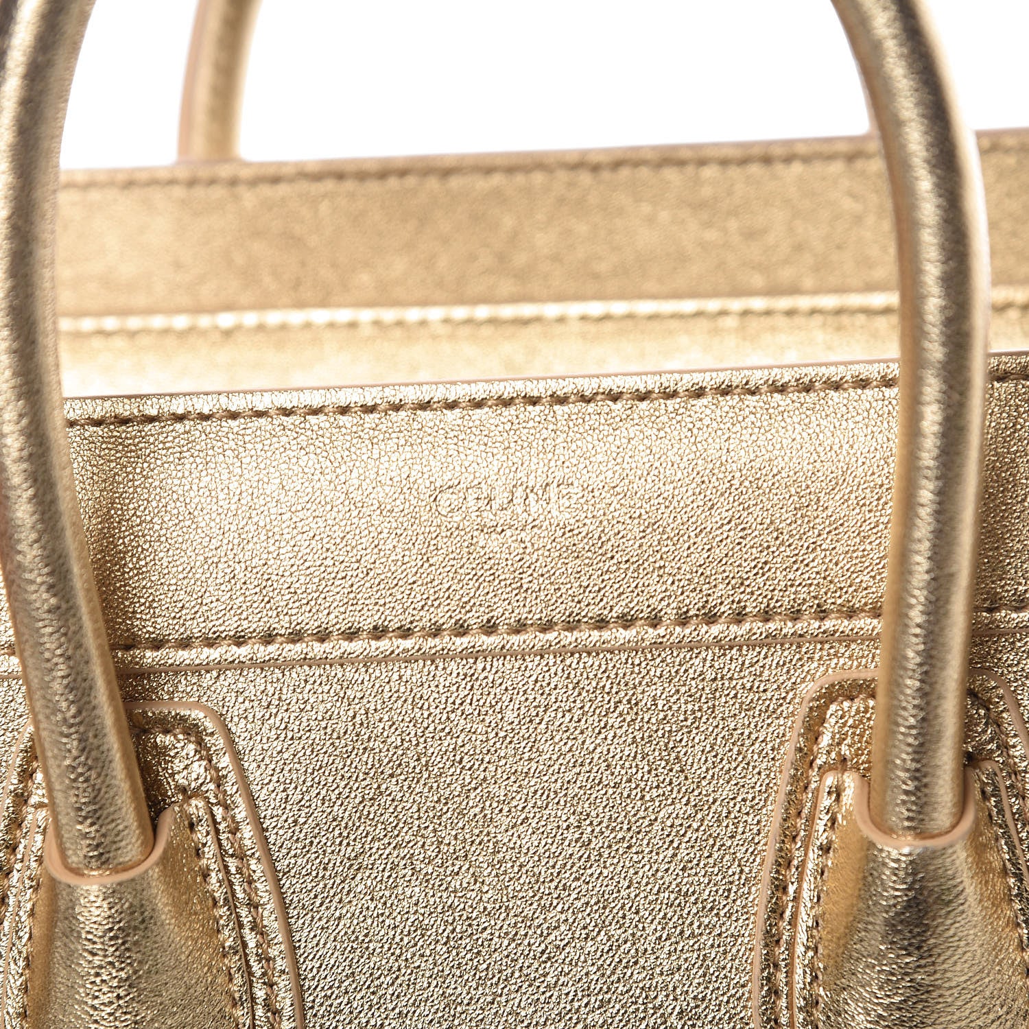 Celine Laminated Lambskin Nano Luggage Gold 6 of 10