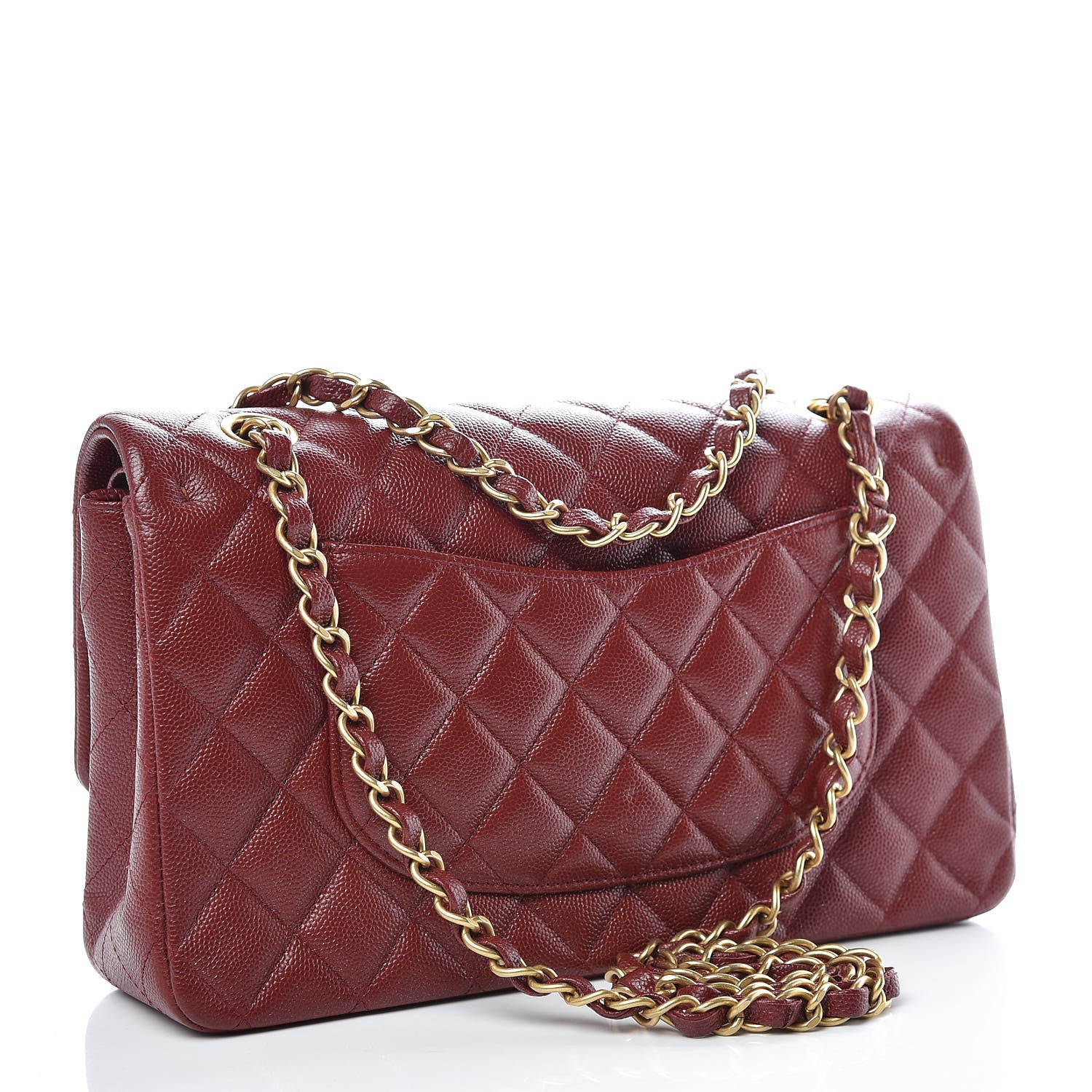 Chanel Iridescent Caviar Quilted Medium Double Flap Burgundy 4 of 10