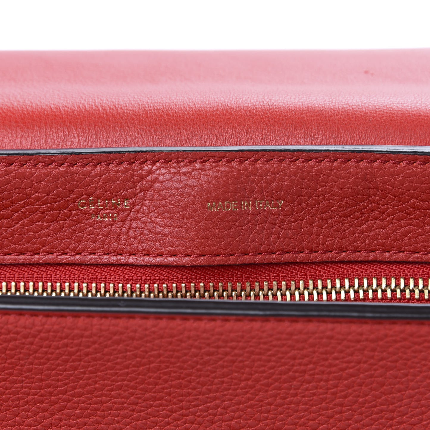 Drummed Calfskin Suede Large Trapeze Vermillion