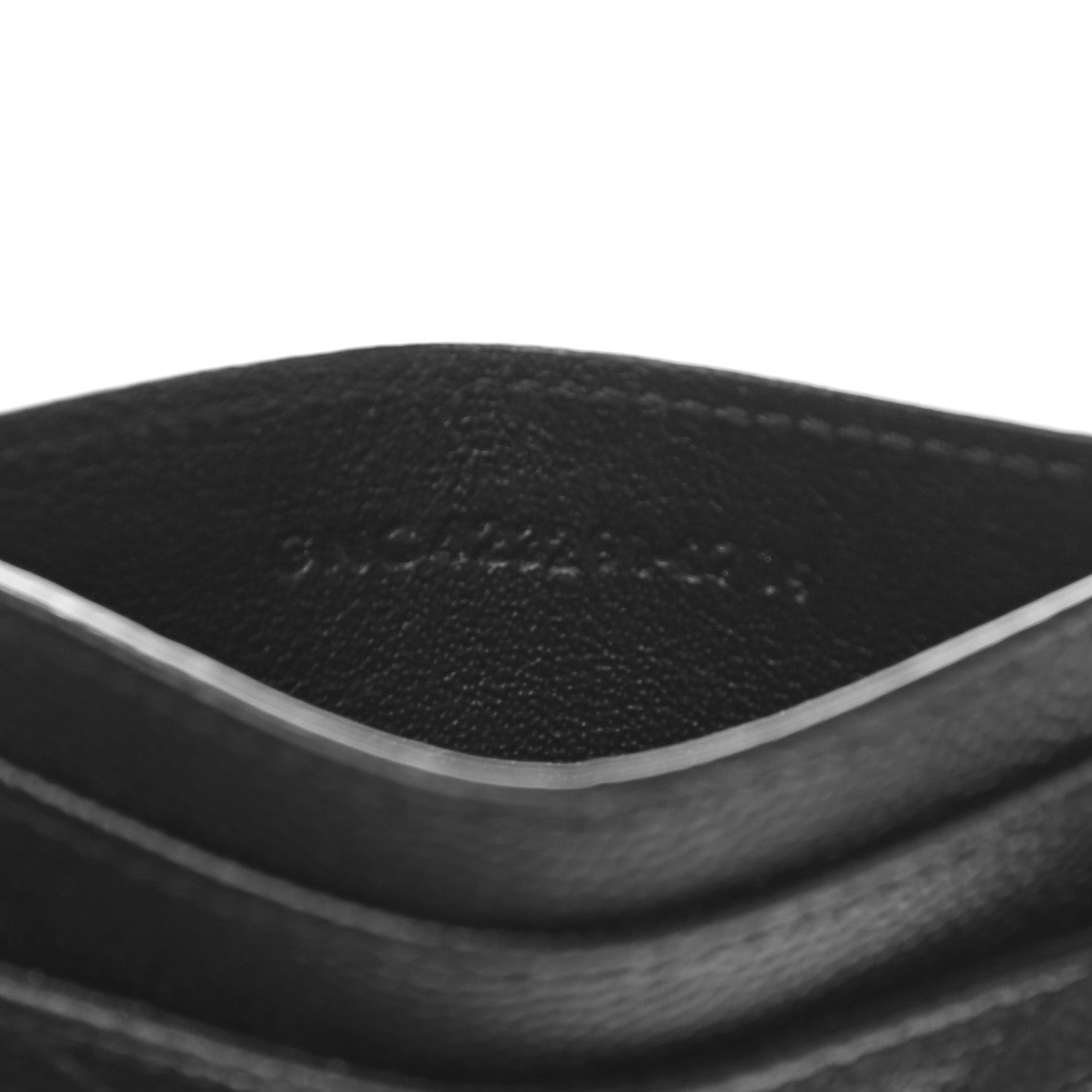 Saint Laurent Grain De Poudre Matelasse Chevron Monogram Credit Card Case Black 7 of 8
