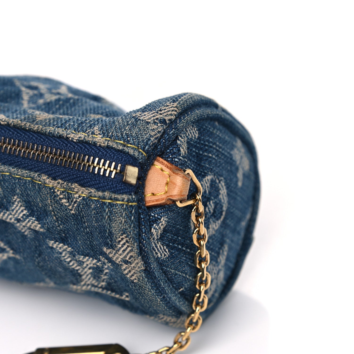 Louis Vuitton Monogram Denim Pochette Speedy PM Key Holder Blue 7 of 7