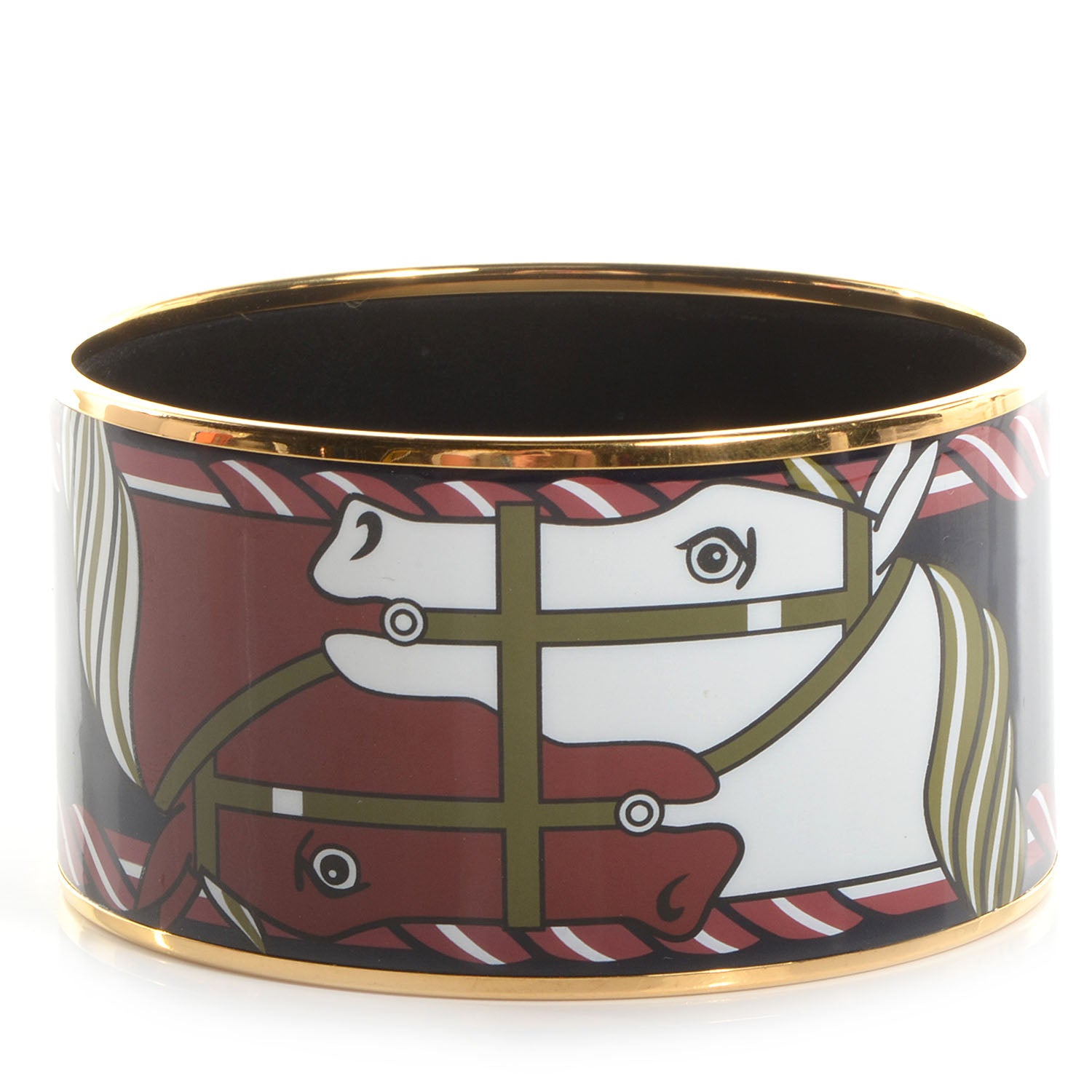 Hermes Enamel Printed Quadrige Extra Wide Bracelet 70 3 of 6