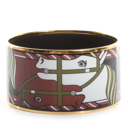 Hermes Enamel Printed Quadrige Extra Wide Bracelet 70 3 of 6