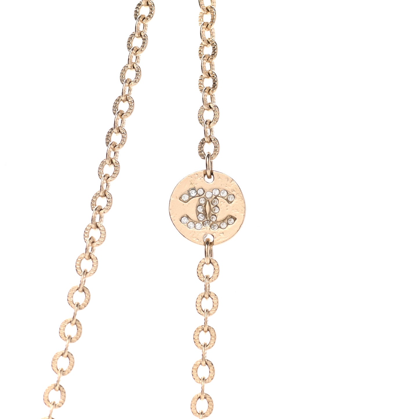 Crystal CC Pearl Drop Pendant Necklace