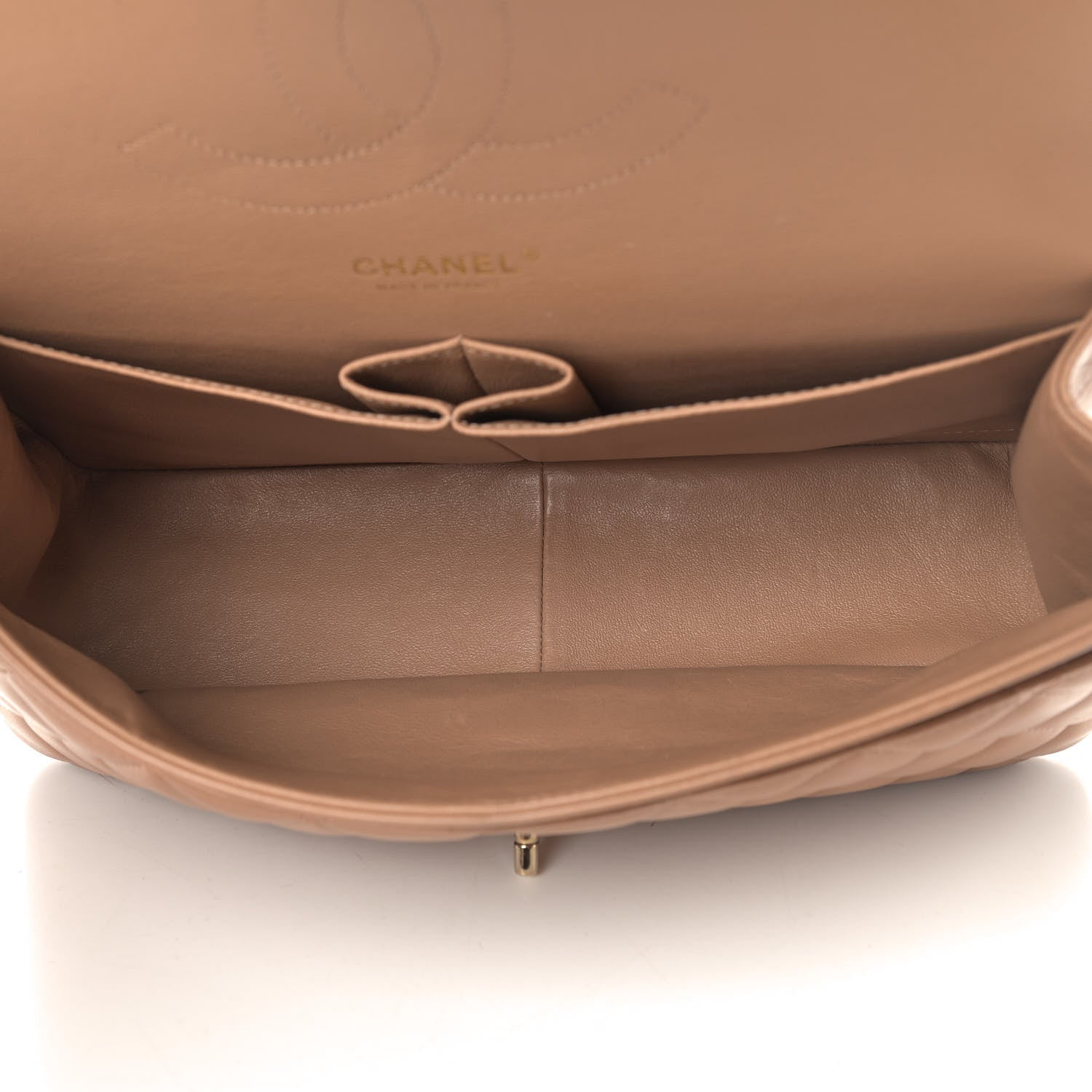 Chanel Lambskin Quilted Jumbo Double Flap Brown 4 of 12