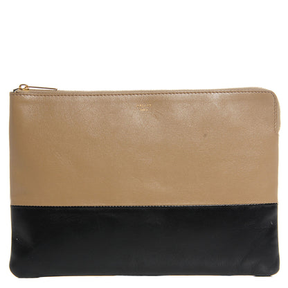 Celine Lambskin Bi-Color Solo Clutch Pouch Black 1 of 5