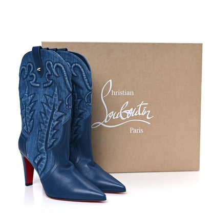 Christian Louboutin Nappa Denim Santiabooty 85 Boots 41 Blue 8 of 8