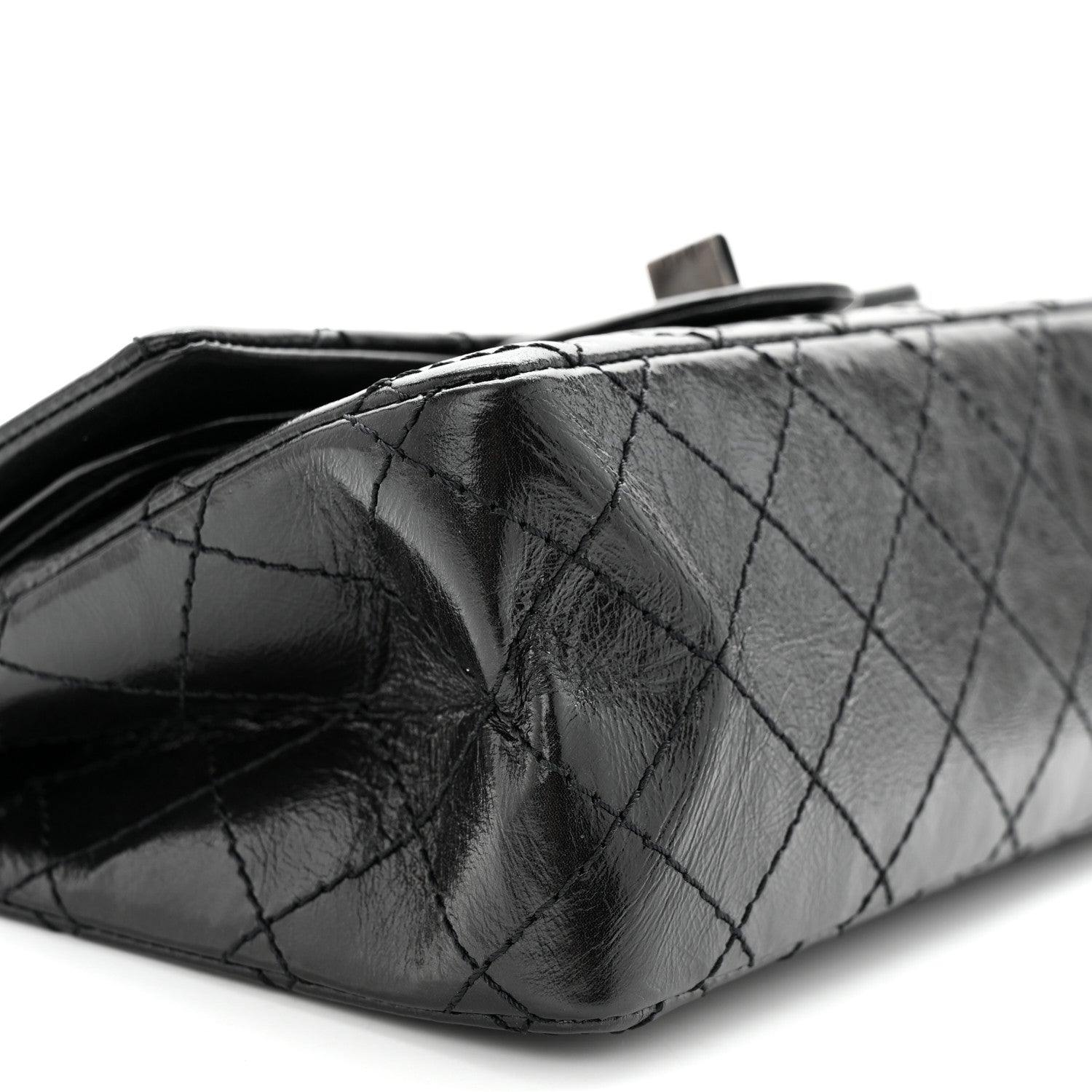 Chanel Aged Calfskin Quilted 2.55 Reissue 224 Flap So Black 9 of 10