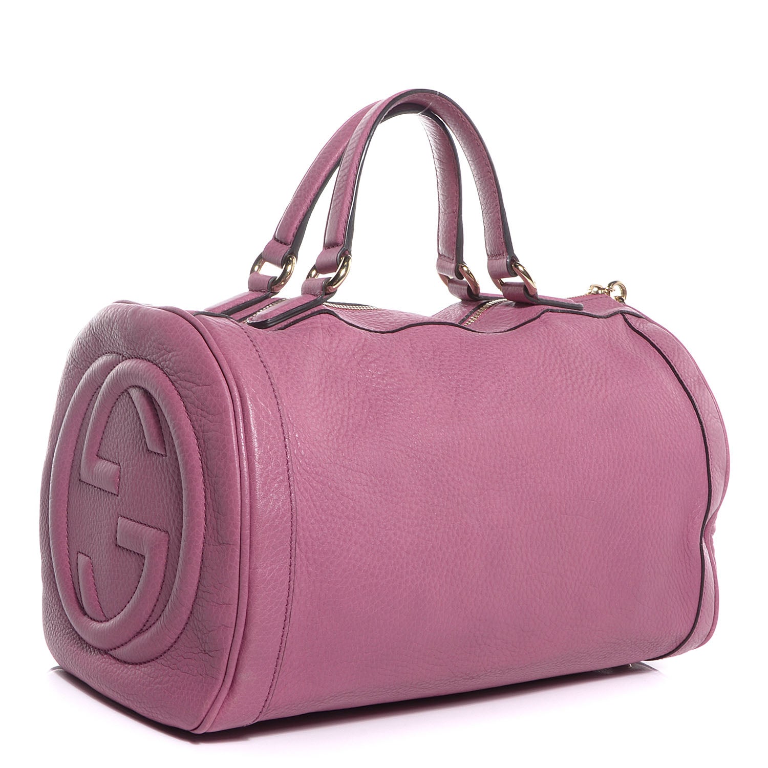 Gucci Pebbled Calfskin Medium Soho Boston Fresia Rose 3 of 7