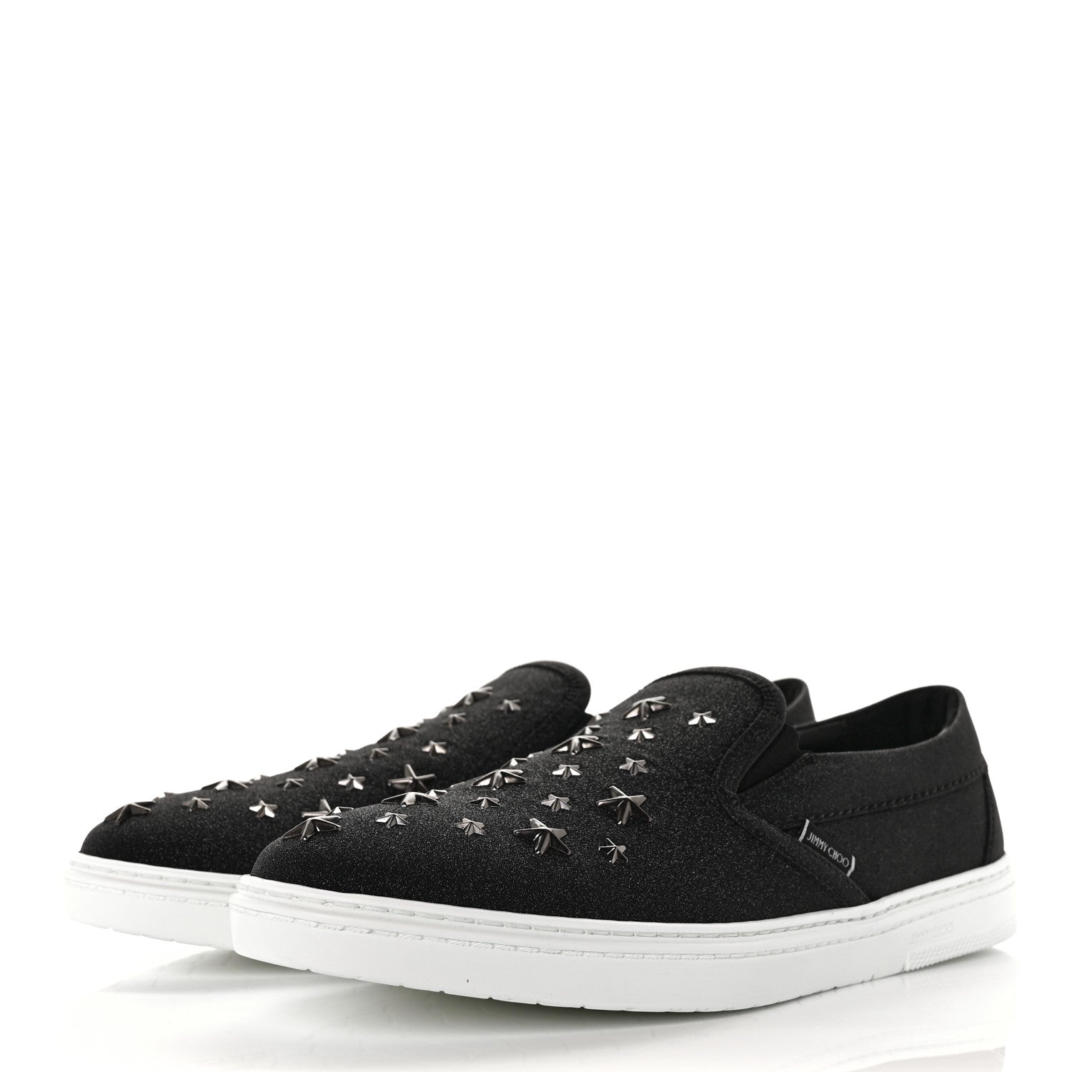 Jimmy Choo Fine Glitter Suede Mens Grove Sneakers 43.5 Black 3 of 8