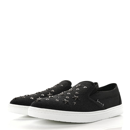 Jimmy Choo Fine Glitter Suede Mens Grove Sneakers 43.5 Black 3 of 8