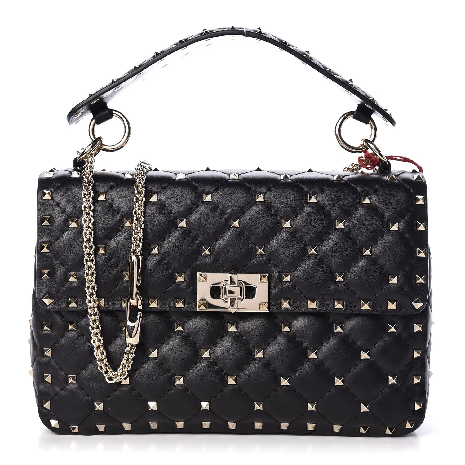 Valentino Garavani Lambskin Medium Rockstud Spike Shoulder Bag Black 1 of 15