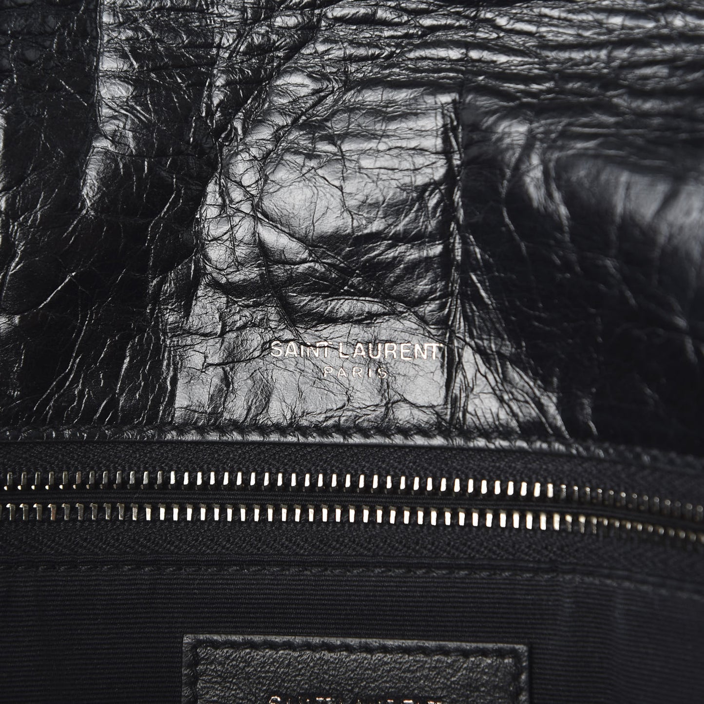 Crinkled Calfskin Matelasse Monogram Medium Niki Chain Satchel Black