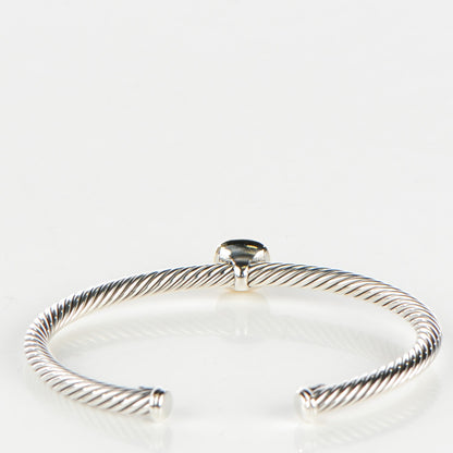 David Yurman Sterling Silver 18K Yellow Gold Amethyst 4mm Albion Cable Bracelet 3 of 6