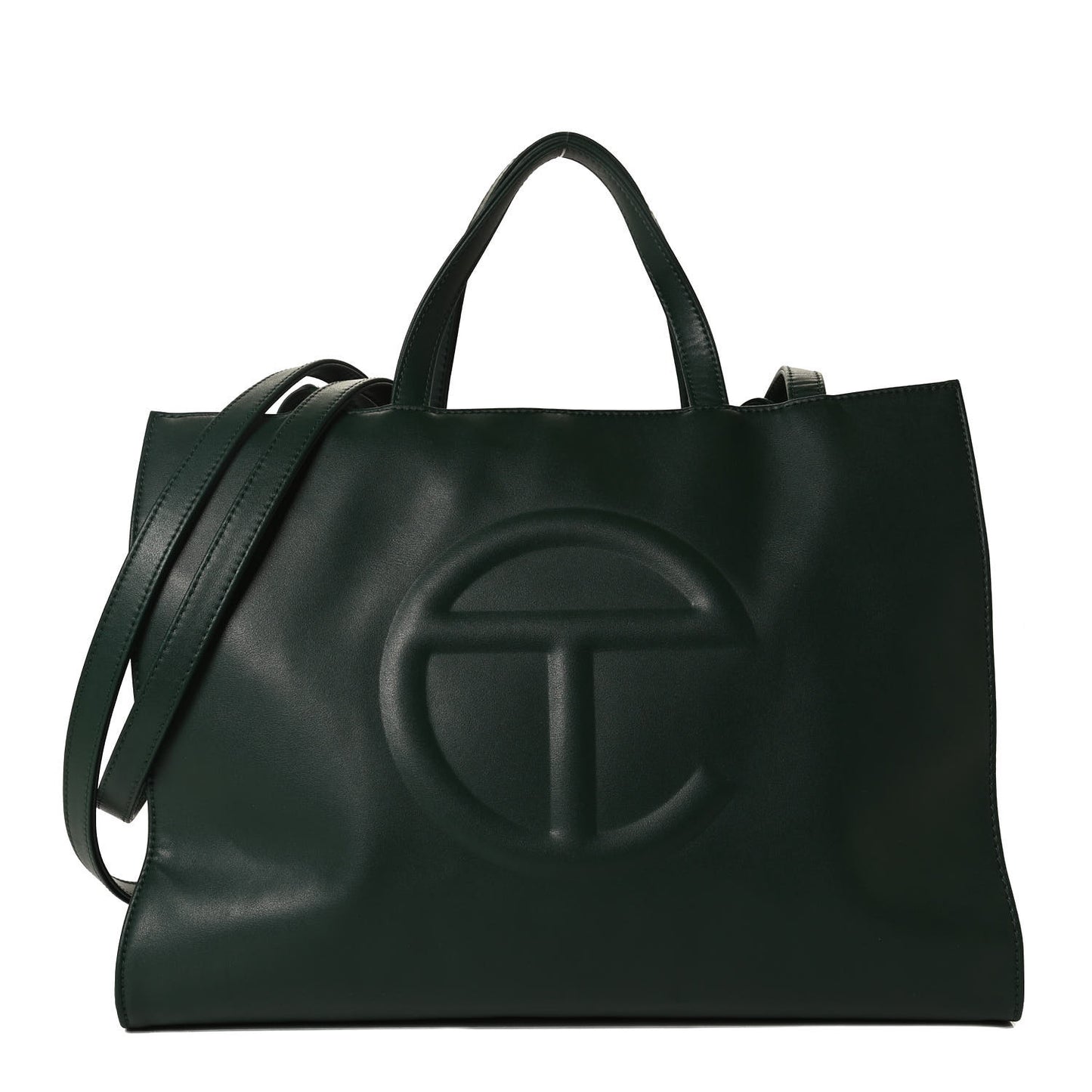 Vegan Leather Medium Shopping Bag Dark Olive