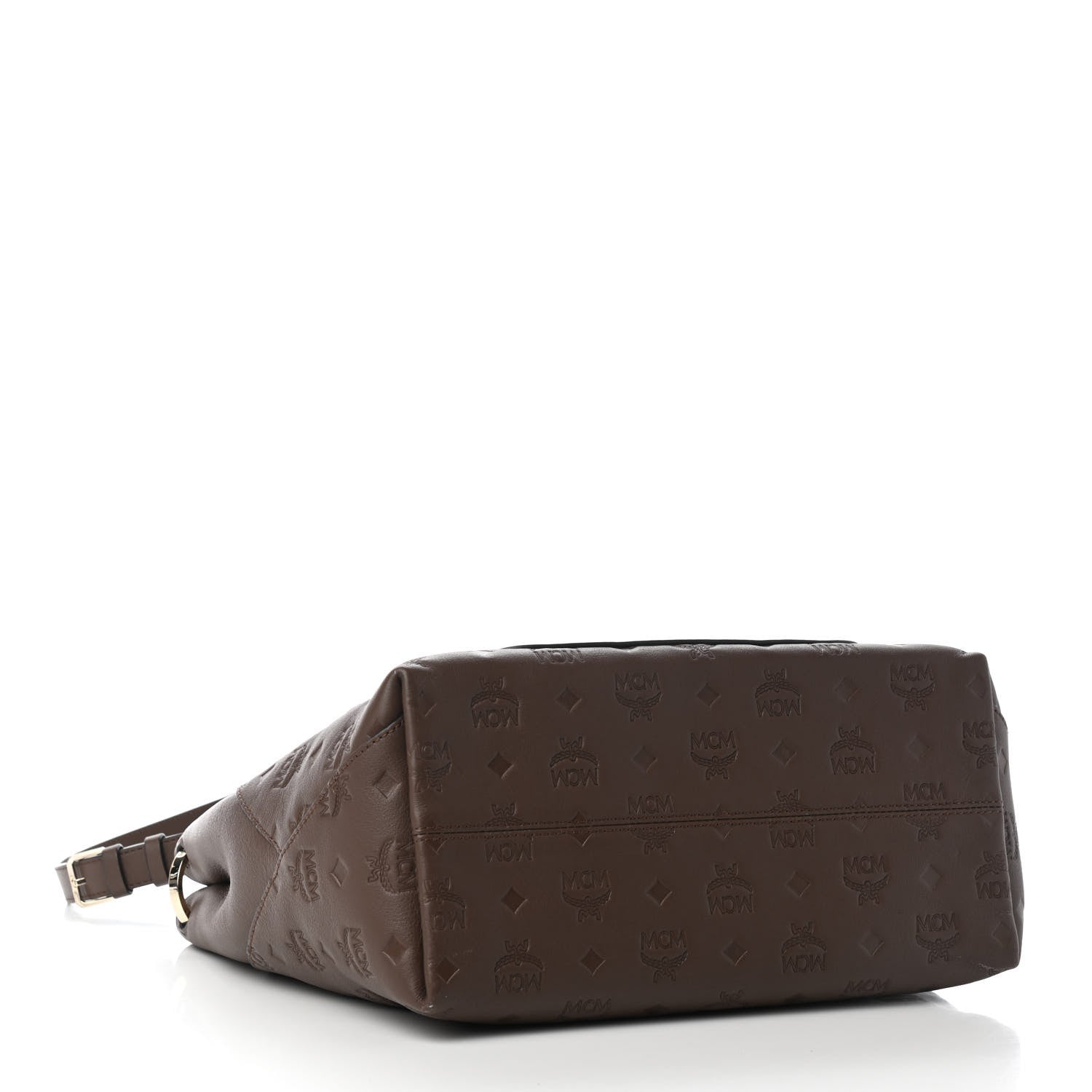 MCM Calfskin Ottomar Monogram Medium Klara Hobo Chestnut 4 of 10