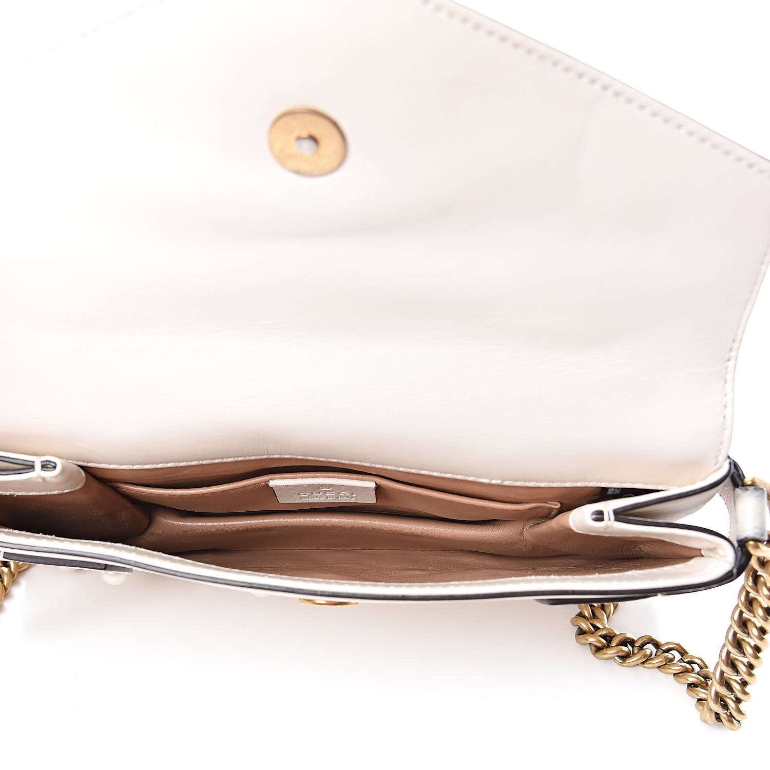 Gucci Nappa Pearl Studded Mini Queen Margaret Broadway Shoulder Bag Mystic White 5 of 15
