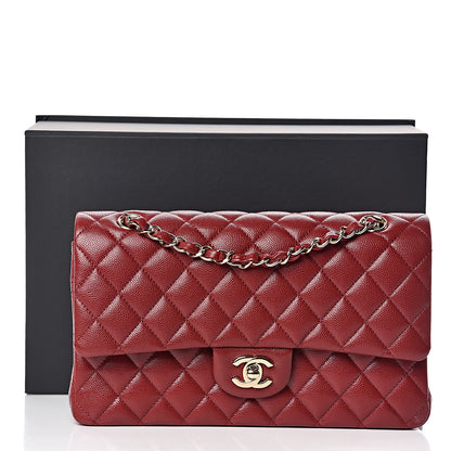 Chanel Iridescent Caviar Quilted Medium Double Flap Burgundy 12 of 12