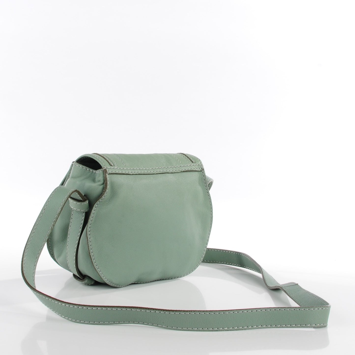 Calfskin Mini Marcie Lock Round Crossbody Bag Green