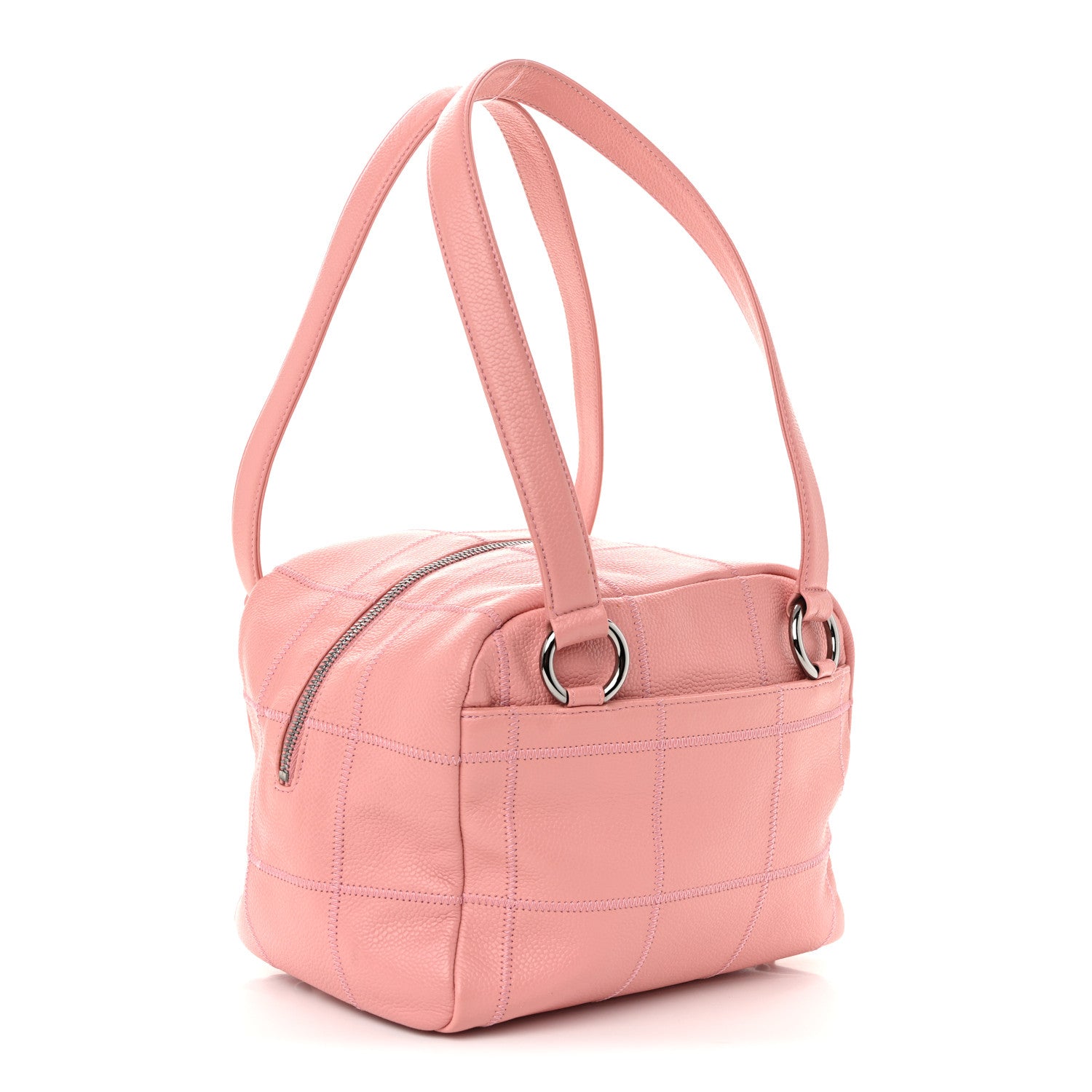 Chanel Caviar Square Stitched Bowler Pink 3 of 11