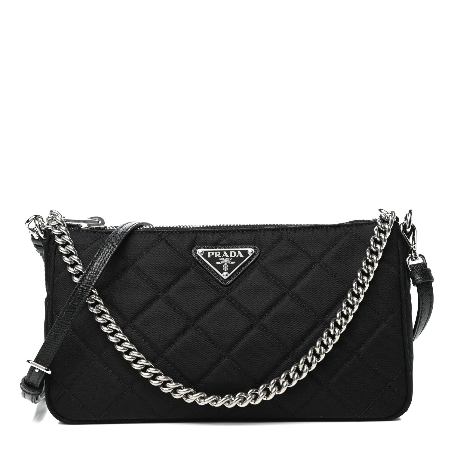Prada Nylon Tessuto Impuntu Quilted Crossbody Bag Black 1 of 9