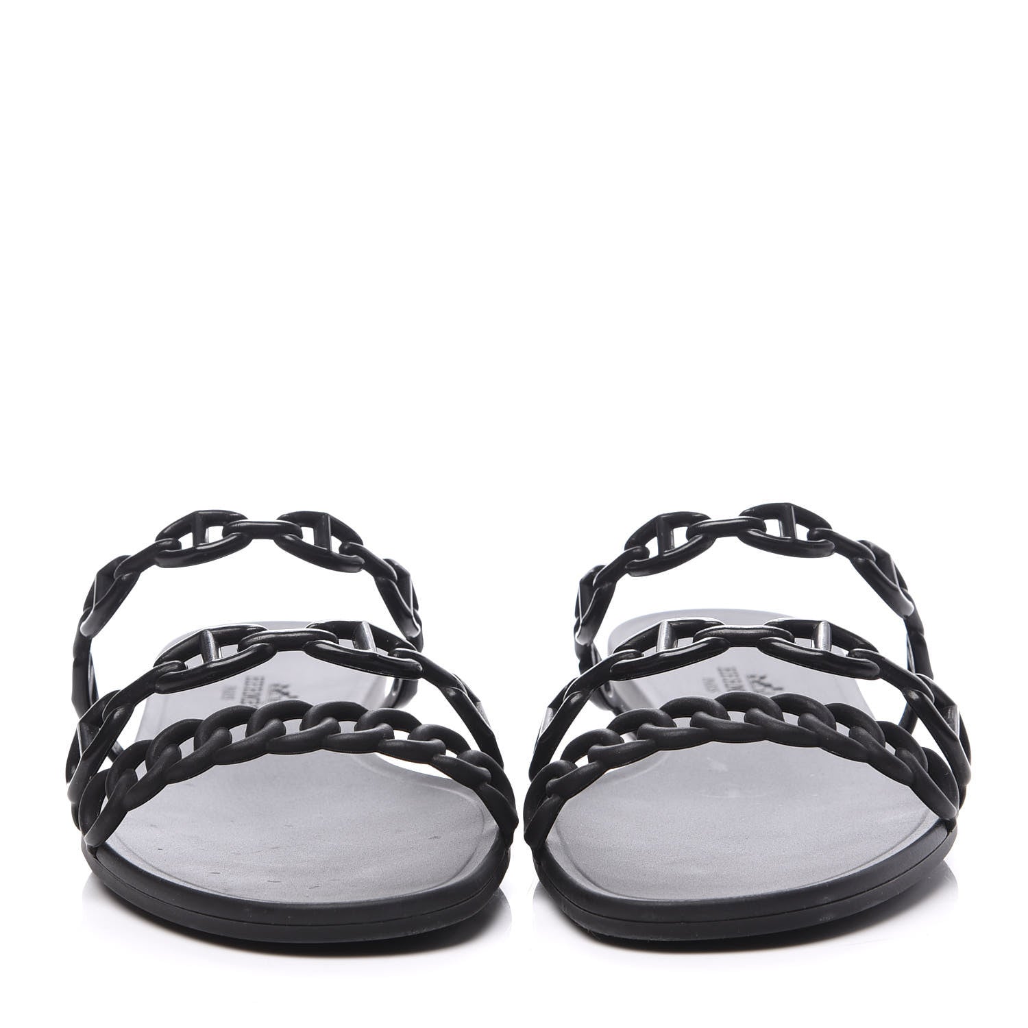 Hermes Rubber Chaine d'Ancre Rivage Sandals 37 Black 3 of 10
