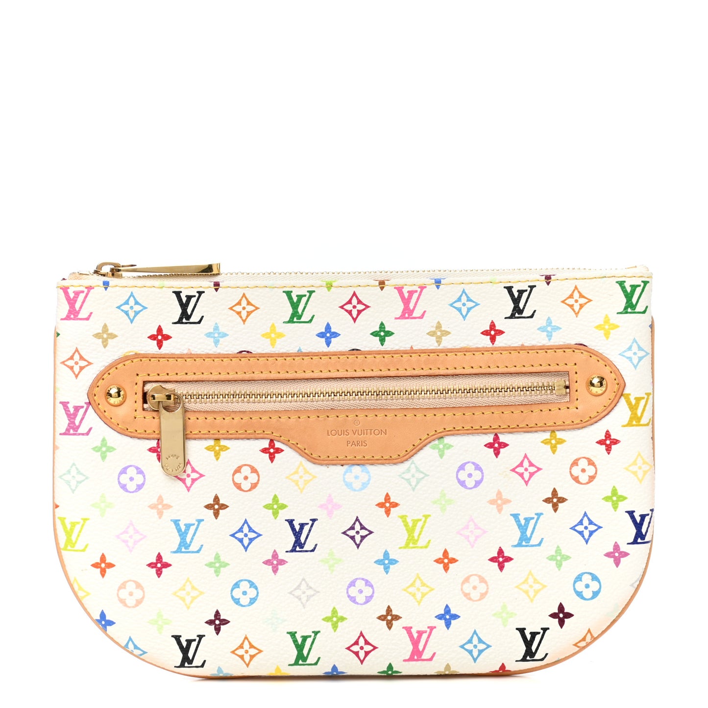 Monogram Multicolor Pochette Plate GM White