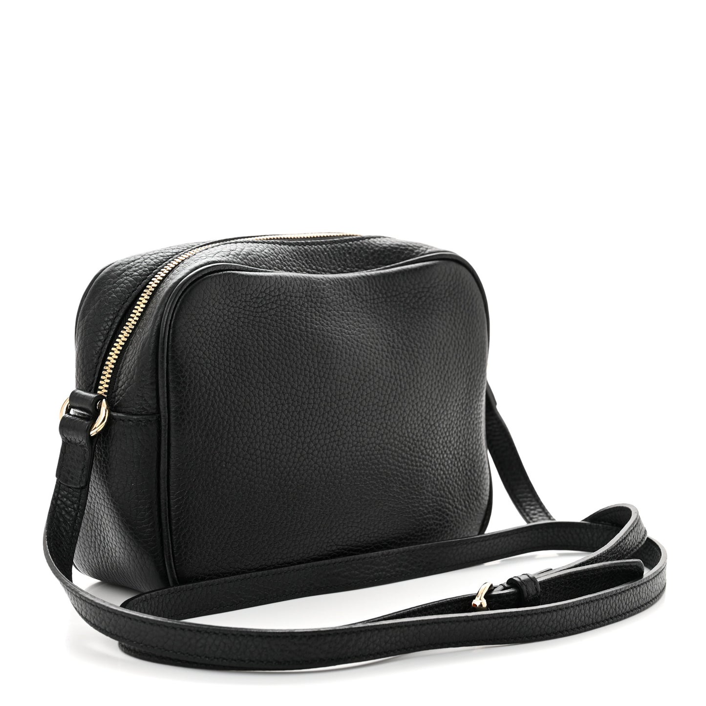 Pebbled Calfskin Small Soho Disco Bag Black