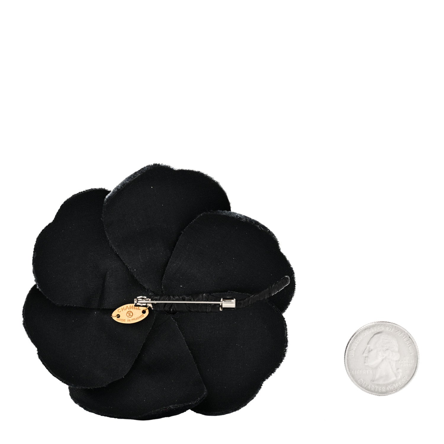 Chanel Velvet Camellia Brooch Pin Blue 2 of 3