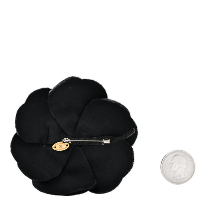 Chanel Velvet Camellia Brooch Pin Blue 2 of 3