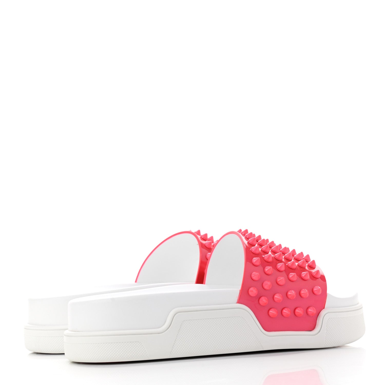 Christian Louboutin Calfskin Donna Studded Pool Fun Platform Flat Slide Sandals 36 Floride 4 of 9