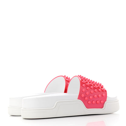 Christian Louboutin Calfskin Donna Studded Pool Fun Platform Flat Slide Sandals 36 Floride 4 of 9