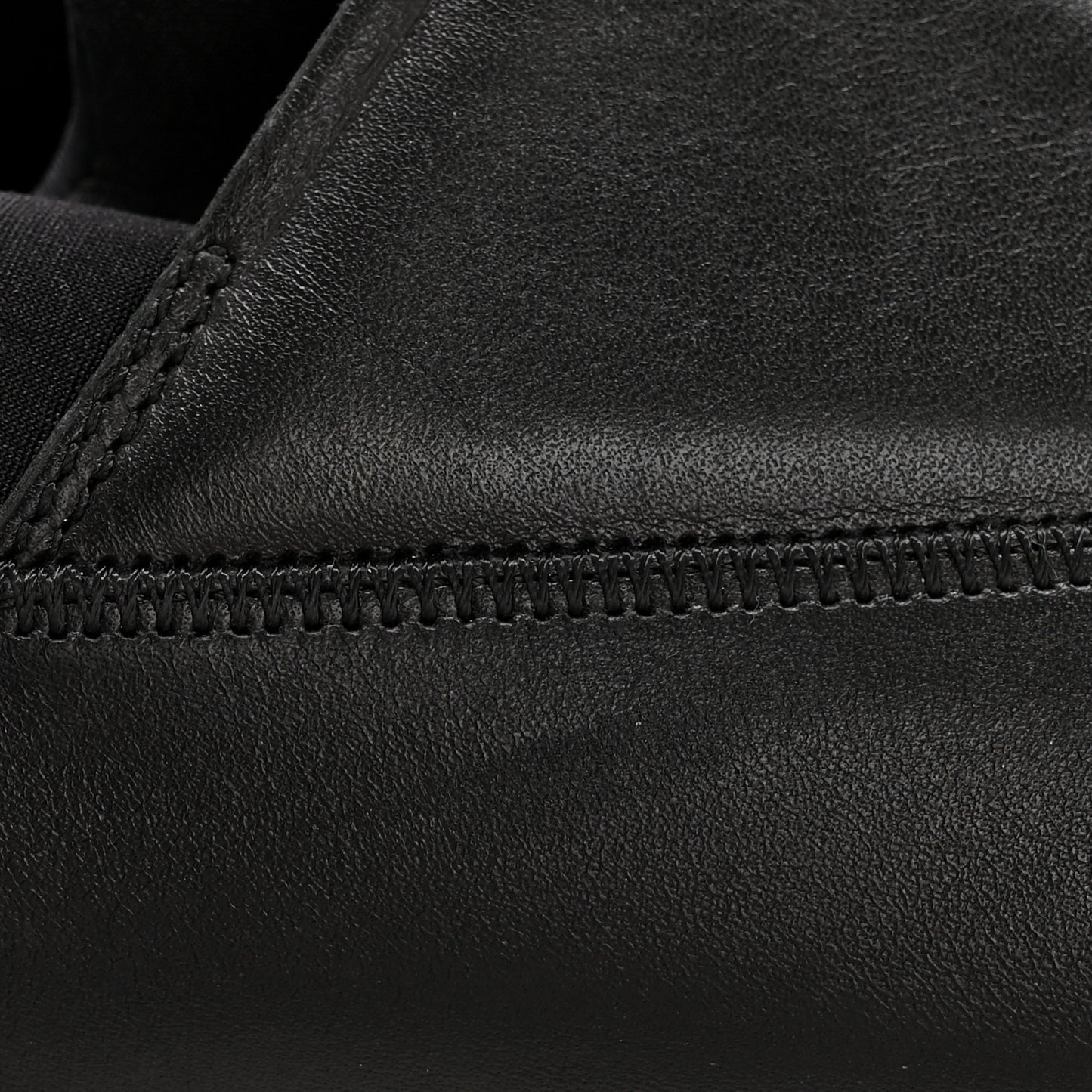Calfskin Technical Canvas Suede Goatskin Womens Stadium Sneakers 37.5 Black