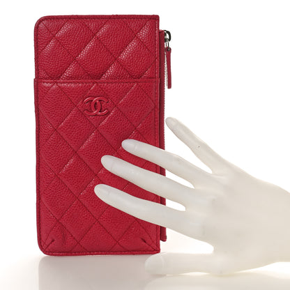 Chanel Caviar Quilted Classic Flat Wallet Pouch Pink 2 of 8