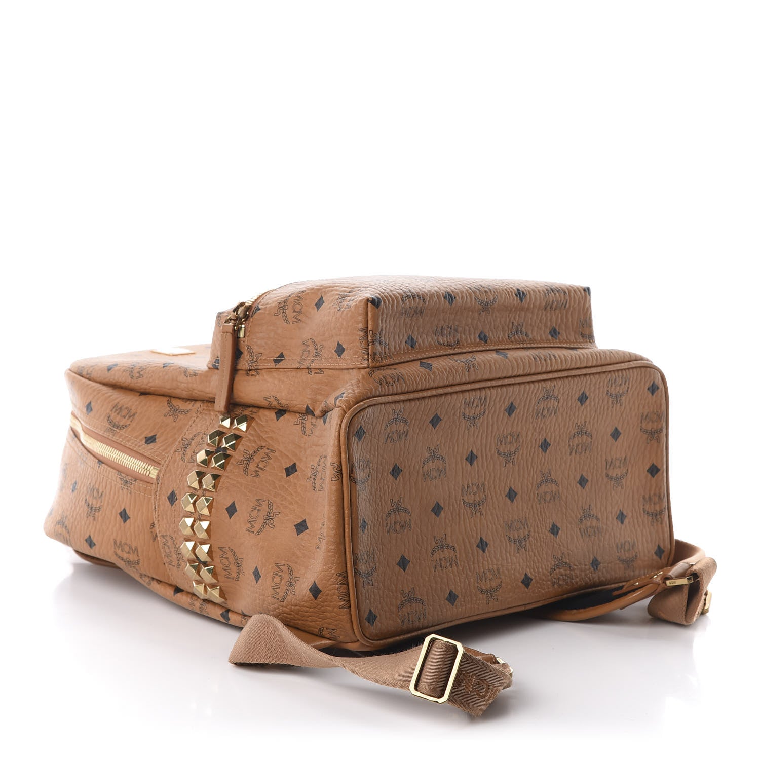 MCM Visetos Medium Side Studs Stark Backpack Cognac 3 of 10