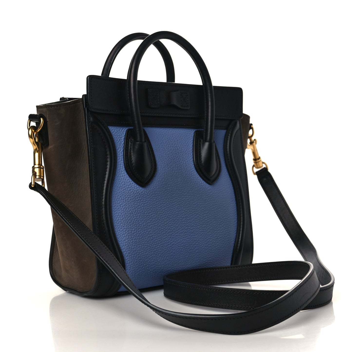Baby Grained Calfskin Nubuck Nano Tri-Color Luggage Porcelain
