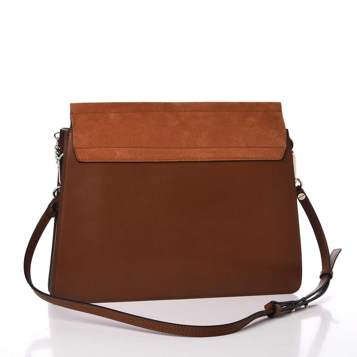 Suede Calfskin Medium Faye Shoulder Bag Tobacco