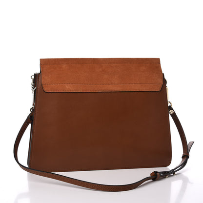 Chloe Suede Calfskin Medium Faye Shoulder Bag Tobacco 2 of 10