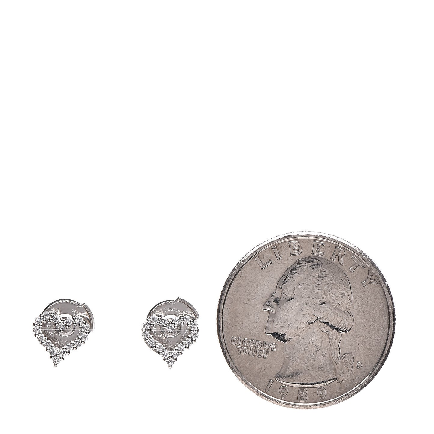 Platinum Diamond Extra Mini Heart Earrings